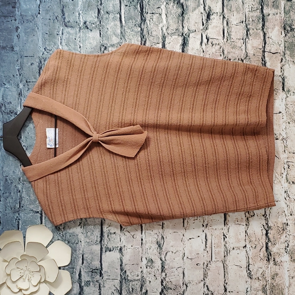 Vintage | Exmoor Dimmer Skimmer Preppy Tan Brown Top